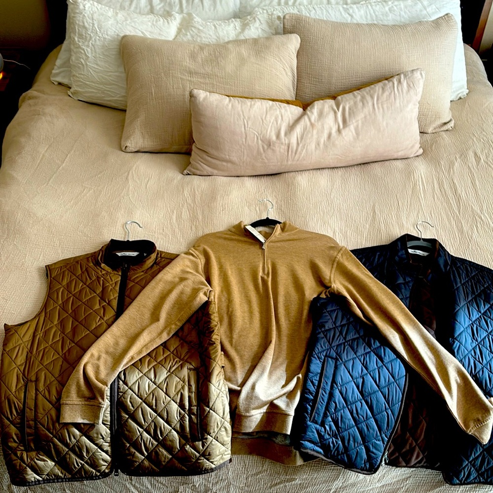 Golf Bundle. Peter Millar Sweater with Tag and 2 Peter Millar vests